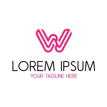 Vector, Design, Font or symbol of the letter W with a unique line art concept Illustrazione stock