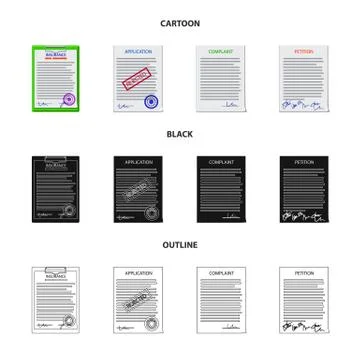 Vector design of form and document logo. Set of form and mark stock symbol for Stock Illustration