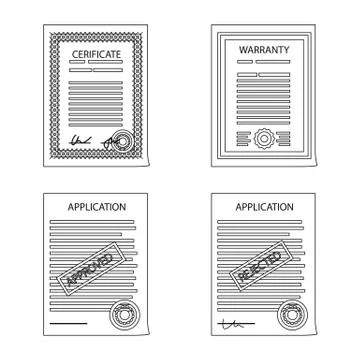 Vector design of form and document sign. Set of form and mark stock vector Stock Illustration