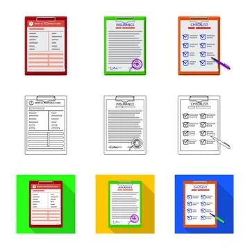 Vector design of form and document sign. Set of form and mark vector icon for イラスト素材