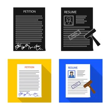 Vector design of form and document sign. Collection of form and mark vector icon Illustrazione stock