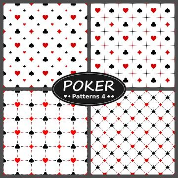 Vector design, four poker patterns, with the heart diamond ace clover symbols Stock Illustration