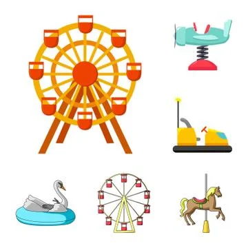 Vector design of fun and horse  logo. Set of fun and circus stock symbol for we Stock Illustration