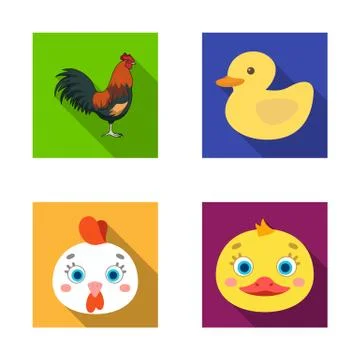 Vector design of funny and poultry sign. Collection of funny and farming vector Illustrazione stock