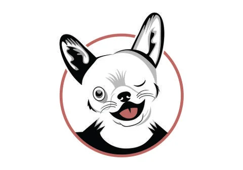 Vector design funny dog head character illustration Stock Illustration