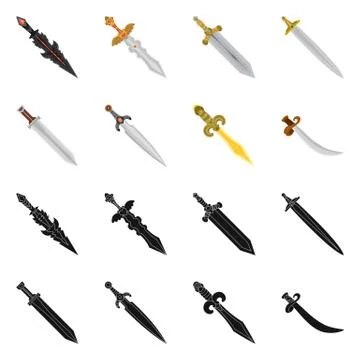 Vector design of game and armor logo. Set of game and blade stock vector 스톡 일러스트