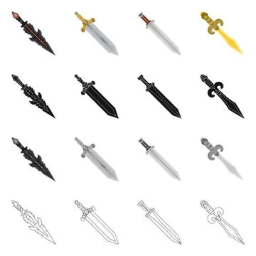 Vector design of game and armor sign. Collection of game and blade vector icon イラスト素材