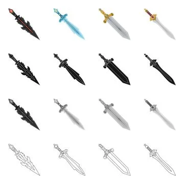Vector design of game and armor sign. Set of game and blade vector icon for イラスト素材