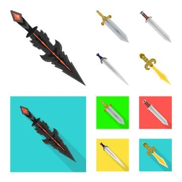 Vector design of game and armor sign. Collection of game and blade vector icon イラスト素材