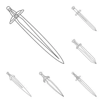 Vector design of game and armor sign. Collection of game and blade stock symbol Stock Illustration