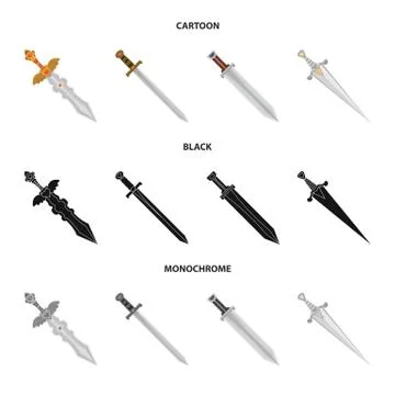 Vector design of game and armor logo. Collection of game and blade vector icon Stock Illustration