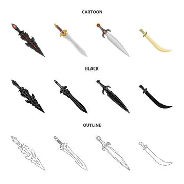 Vector design of game and armor logo. Collection of game and blade vector icon Stock Illustration