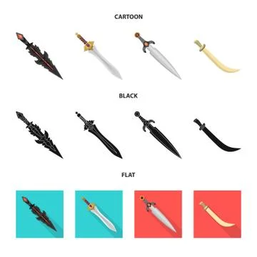 Vector design of game and armor logo. Set of game and blade vector icon for 스톡 일러스트