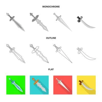 Vector design of game and armor logo. Collection of game and blade stock vector 스톡 일러스트