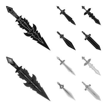Vector design of game and armor sign. Collection of game and blade stock vector Stock Illustration