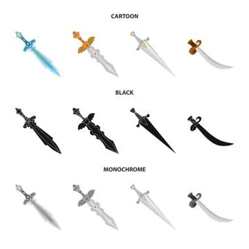 Vector design of game and armor logo. Set of game and blade stock symbol for web Stock Illustration