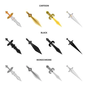 Vector design of game and armor sign. Set of game and blade stock vector Stock Illustration