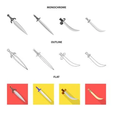 Vector design of game and armor sign. Set of game and blade vector icon for Stock Illustration