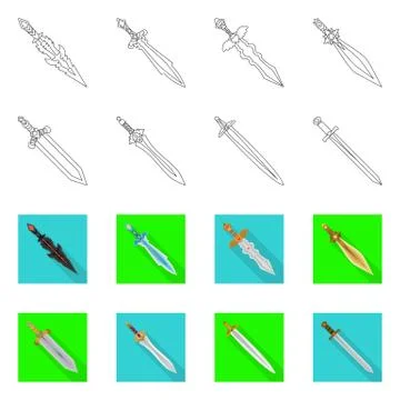 Vector design of game and armor sign. Set of game and blade stock symbol for web Stock Illustration