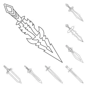 Vector design of game and armor sign. Set of game and blade vector icon for Illustrazione stock