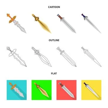 Vector design of game and armor sign. Collection of game and blade vector icon イラスト素材