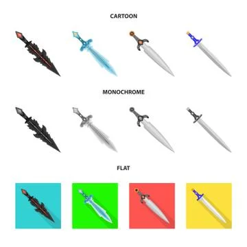 Vector design of game and armor sign. Collection of game and blade stock symbol イラスト素材