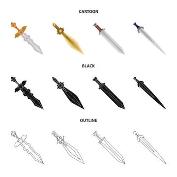 Vector design of game and armor sign. Set of game and blade stock symbol for web Stock Illustration