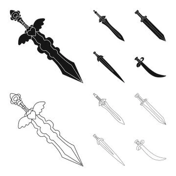 Vector design of game and armor sign. Set of game and blade stock vector イラスト素材