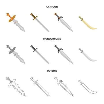 Vector design of game and armor sign. Set of game and blade stock symbol for web Stock Illustration