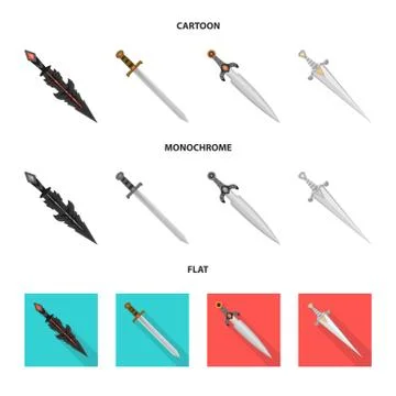 Vector design of game and armor sign. Collection of game and blade stock symbol イラスト素材