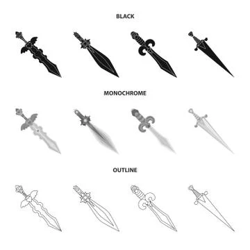 Vector design of game and armor icon. Collection of game and blade vector icon Stock Illustration