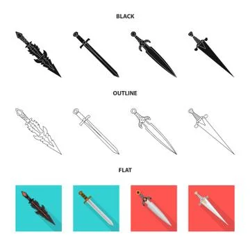 Vector design of game and armor sign. Collection of game and blade stock symbol Stock Illustration