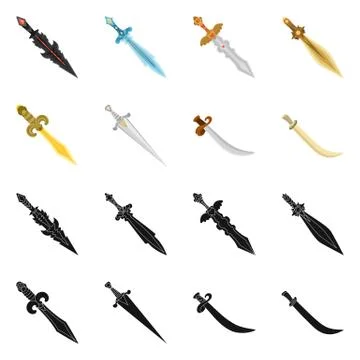 Vector design of game and armor sign. Collection of game and blade vector icon イラスト素材