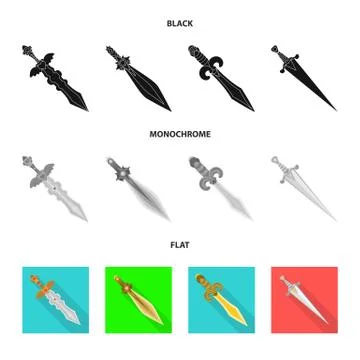 Vector design of game and armor sign. Set of game and blade vector icon for Stock Illustration