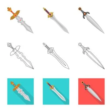 Vector design of game and armor logo. Collection of game and blade stock vector Stock Illustration