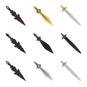 Vector design of game and armor logo. Collection of game and blade stock symbol イラスト素材