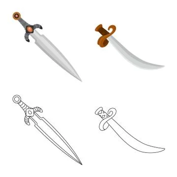 Vector design of game and armor logo. Set of game and blade stock symbol for web 스톡 일러스트