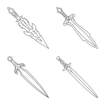 Vector design of game and armor logo. Collection of game and blade vector icon 스톡 일러스트