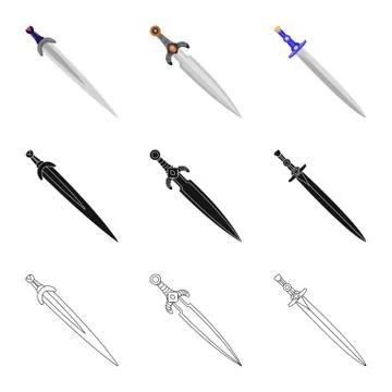 Vector design of game and armor sign. Collection of game and blade stock vector イラスト素材