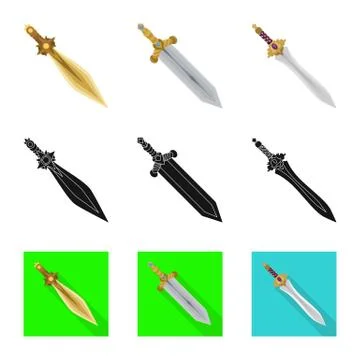 Vector design of game and armor sign. Collection of game and blade vector icon Stock Illustration