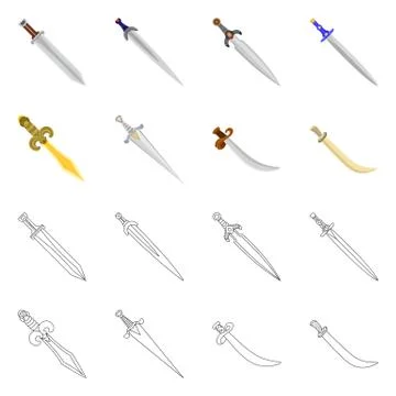 Vector design of game and armor logo. Collection of game and blade stock vector Stock Illustration