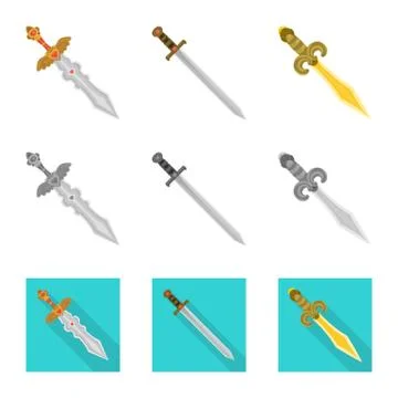 Vector design of game and armor sign. Set of game and blade stock symbol for web Stock Illustration