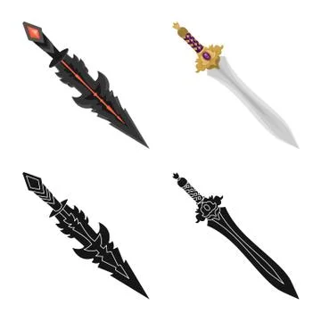 Vector design of game and armor icon. Collection of game and blade vector icon 스톡 일러스트