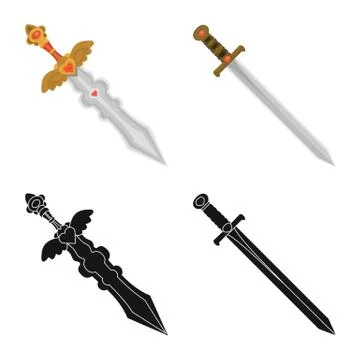 Vector design of game and armor logo. Set of game and blade vector icon for Stock Illustration