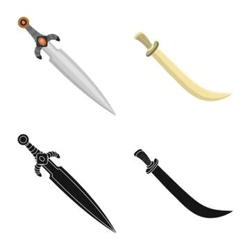 Vector design of game and armor sign. Collection of game and blade vector icon Stock Illustration