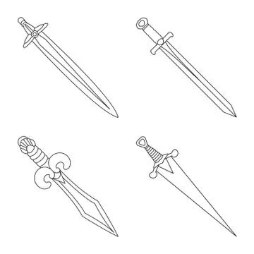 Vector design of game and armor logo. Set of game and blade stock vector Stock Illustration