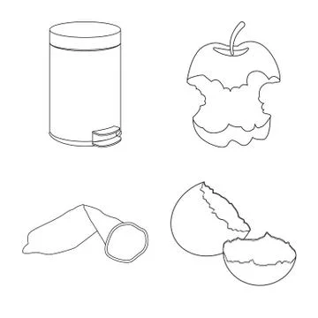 Vector design of garbage and ecology symbol. Collection of garbage and recycling Stock Illustration