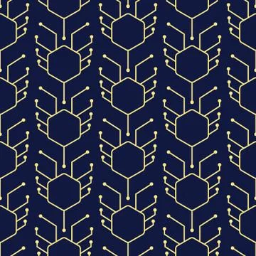 Vector Design of Geometry Pattern with Futuristic Gold Color. Perfect for Wal Stock Illustration