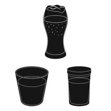 Vector design of glass  and transparent  symbol. Collection of glass  and em Stock Illustration