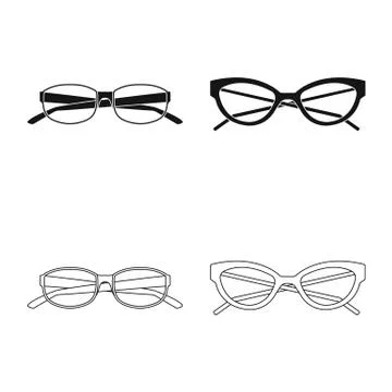 Vector design of glasses and frame icon. Set of glasses and accessory vector Stock-Illustration